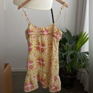 Natalie Martin Yellow and Pink Floral Mini Dress